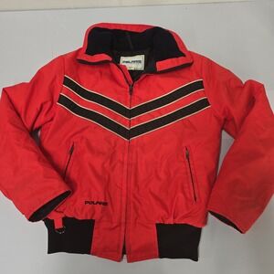 Vintage Polaris Winterwear Snowmobile Jacket Red‎ Black Chevron Men's Medium